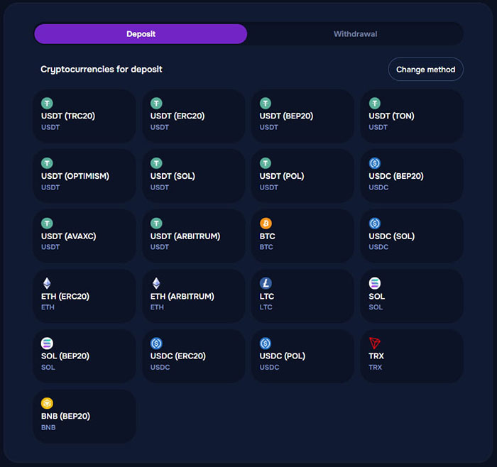 Accepted Cryptocurrencies at Wizardo casino