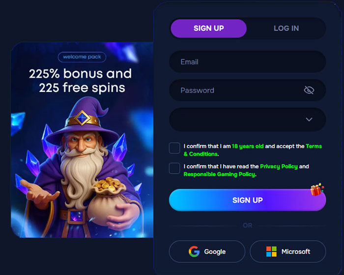 Wizardo casino registration. 