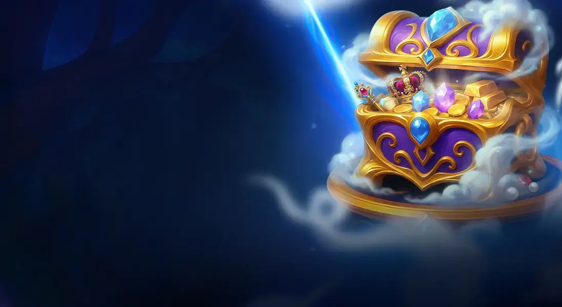 Magic treasure chest with jewels and coins